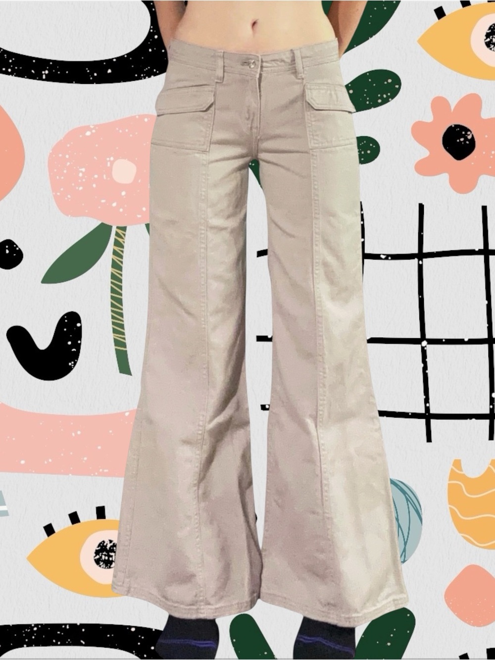 Divided by H&M | Beige Low Rise Bell Bottom Flared Jeans